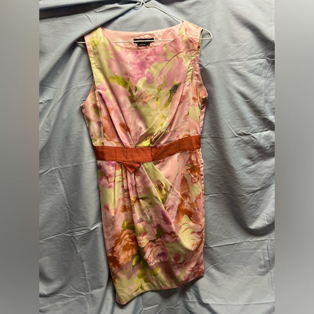 BCBGMaxAzria Pink and Orange Floral Mini Dress - Picture 2 of 8